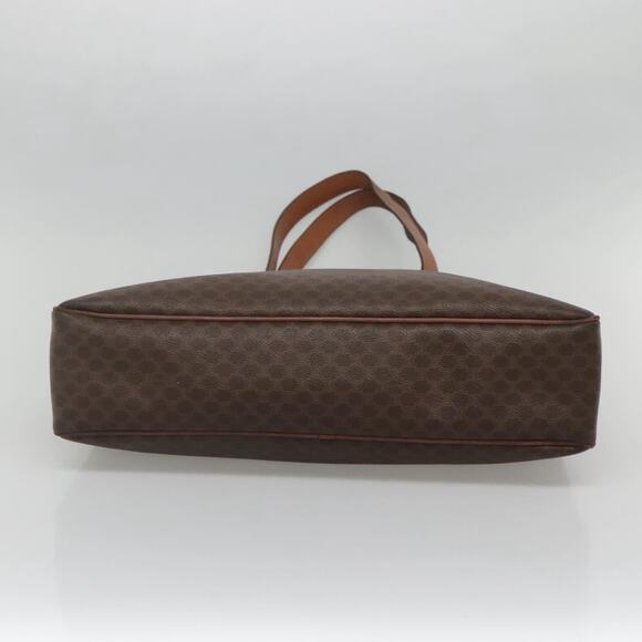 CELINE Macadam Canvas Tote Bag Pvc Leather Brown Gold - Picture 9 of 13